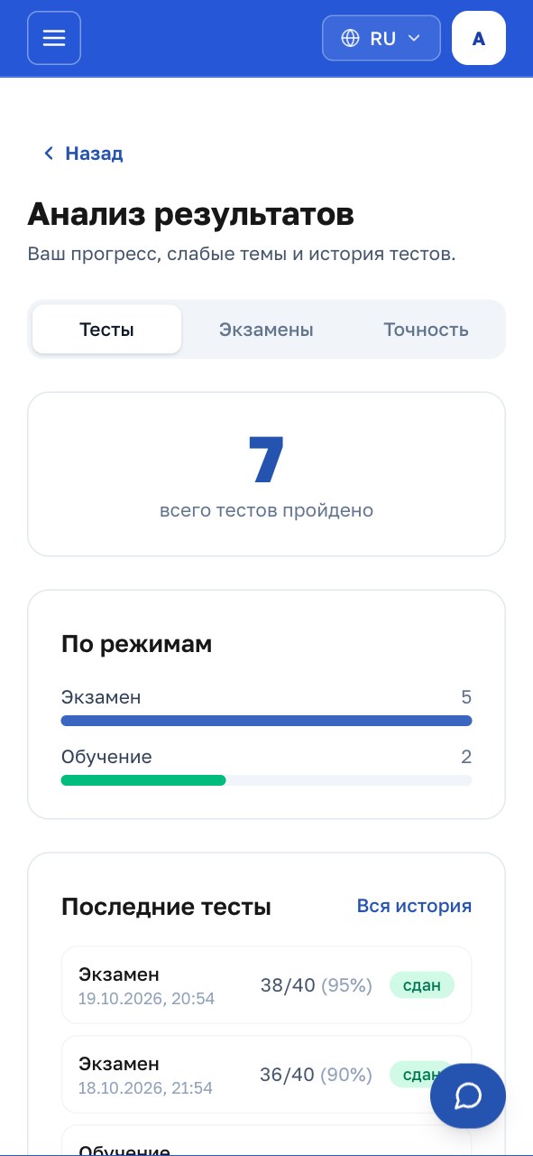 Где посмотреть свои результаты?